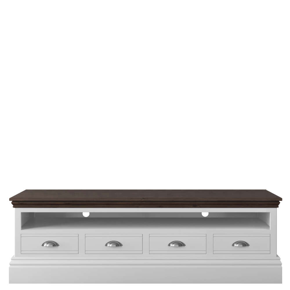 New England Open Shelf TV Unit With 4 Drawers Francis of Malvern